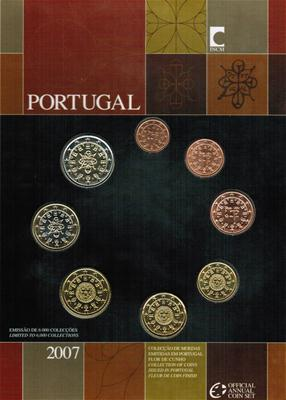 Portugal FDC-set 2007, met normale 2 euromunt
