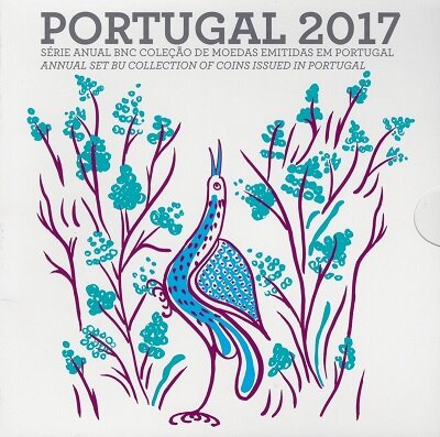 Portugal BU-set 2017, met normale 2 euromunt