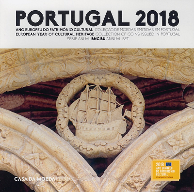 Portugal BU-set 2018, met normale 2 euromunt