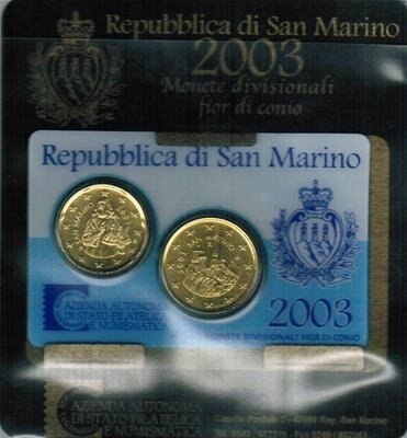 San Marino BU-set 2003, miniset met 20 en 50 cent