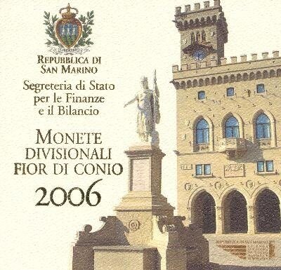 San Marino BU-set 2006 met normale 2 euromunt en 5 euromunt
