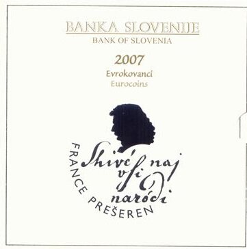 Slovenië BU-set 2007 met normale 2euromunt