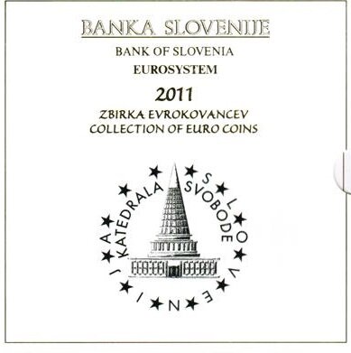 Slovenië BU-set 2011 met normale 2 euromunt