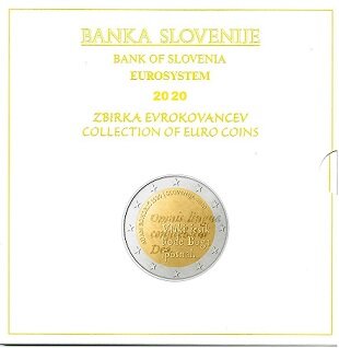 Slovenië BU-set 2020 met normale 2 euromunt