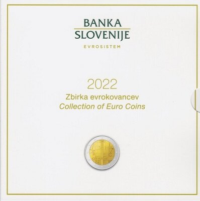 Slovenië BU-set 2022 met normale 2 euromunt
