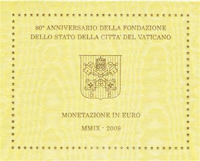 Vaticaanstad BU-set 2009, met normale 2 euromunt