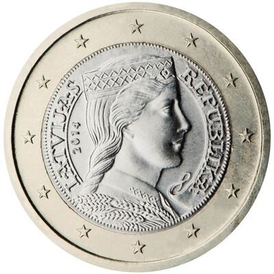Letland 1 euro Jaartal te selecteren