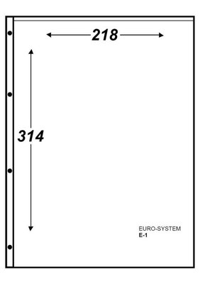 Euro-system E-1, blad met 1 vak (218 x 314 mm), 10 stuks