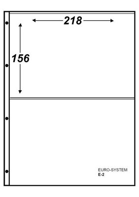 Euro-system E-2, blad met 2 vakken (218 x 156 mm), 10 stuks