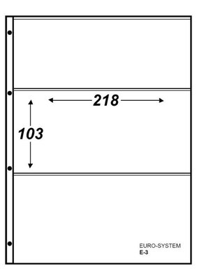 Euro-system E-3, blad met 3 vakken (218 x 103 mm), 10 stuks