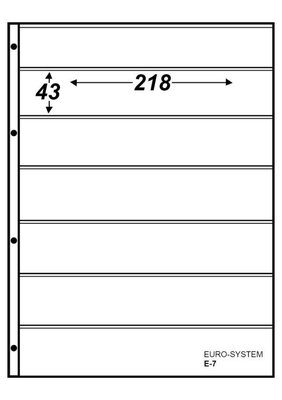 Euro-system E-7, blad met 7 vakken (218 x 43 mm), 10 stuks