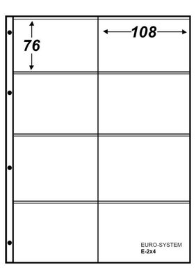 Euro-system E-2X4, blad met 8 vakken (108 x 76 mm), 10 stuks