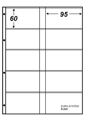 Euro-system E-2X5, blad met 10 vakken (108 x 60 mm), 10 stuks