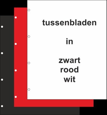 Euro-system tussenbladen (238 x 316 mm), 10 stuks, in zwart, rood en wit