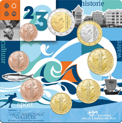 Nederland UNC-set 2023, 8 munten in blister, thema: Water