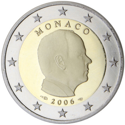 Monaco 2 Euro Jaartal te selecteren Albert II