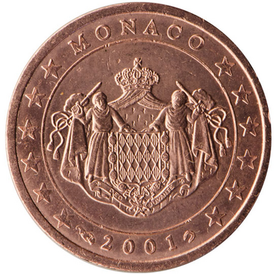 Monaco 2 cent Jaartal te selecteren Reinier III