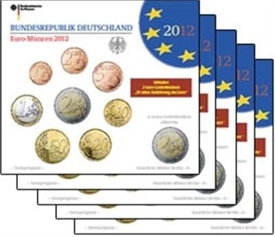Duitsland BU-set 2012 ADFGJ met bijzondere 2 euromunt Neuschwanstein én de bijzondere 2 euromunt 10 jaar Euro toegevoegd