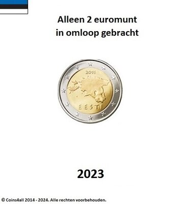 Estland UNC-set 2023, 1 munt, normale 2 euromunt