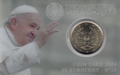 Vaticaanstad 2024 Coincard No 15, BU