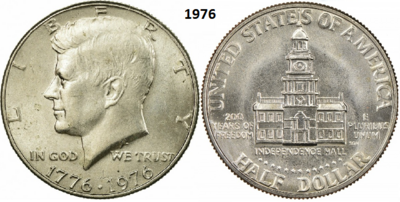 US ½ Dollar 1976, zonder mmt, Keuze kwaliteit