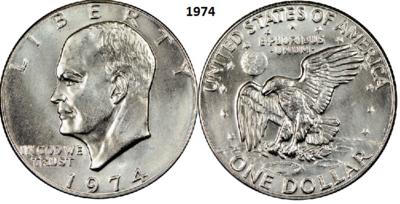 1 US Dollar 1974, zonder mmt, Keuze kwaliteit
