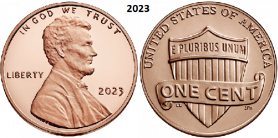 US 1 Cent 2023, geen mmt, Keuze kwaliteit