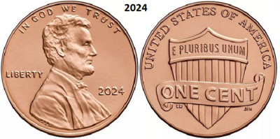US 1 Cent 2024, geen mmt, Keuze kwaliteit