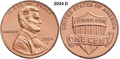 US 1 Cent 2024, D, Keuze kwaliteit