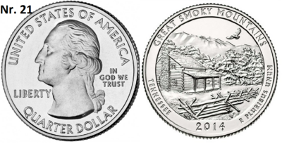 25 Cent 2014, Great Smokey Mountains National Park, Tennessee mmt P