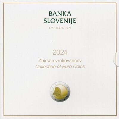 Slovenië BU-set 2024 met normale 2 euromunt