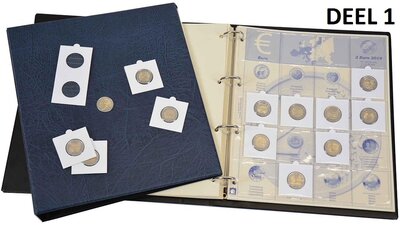 Euroalbum 2 EURO Herdenkingsmunten 2004-2014 compleet, deel 1,  kleur blauw