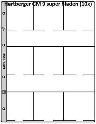 Hartberger GM 9 super, glasheldere bladen 10 stuks
