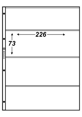 Hartberger S-4, blad met 4 vakken (226 x 73 mm), 5 stuks