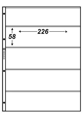 Hartberger S-5, blad met 5 vakken (226 x 58 mm), 5 stuks