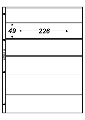 Hartberger S-6, blad met 6 vakken (226 x 49 mm), 5 stuks