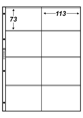 Hartberger S-2x4, blad met 8 vakken (113 x 73 mm), 5 stuks