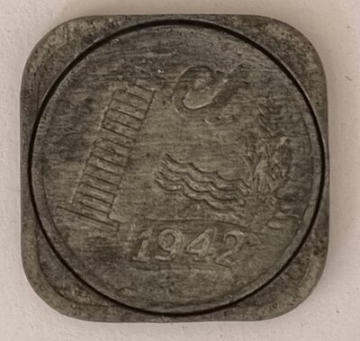 Nederland 1 Cent 1942, Zink, Misslag