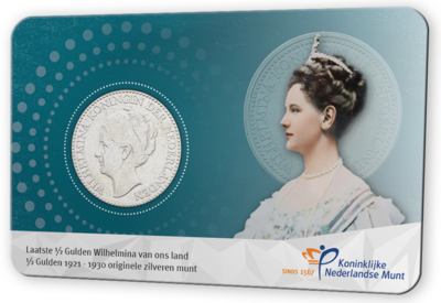 NL Numismatische Coincard 2025: ½ Gulden van Wilhelmina '1921-1930', Standaard versie Jaartal Keuze