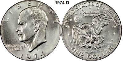 1 US Dollar 1974, mmt D, Keuze kwaliteit