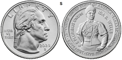 25 Cent 2025, Ida B. Wells, UNC, S