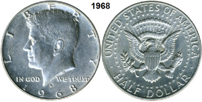 US ½ Dollar 1968, mmt D, Keuze kwaliteit