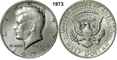 US ½ Dollar 1973, zonder mmt, Keuze kwaliteit