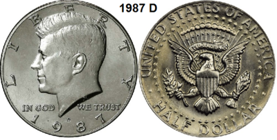 US ½ Dollar 1987, mmt D, Keuze kwaliteit