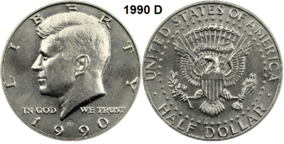 US ½ Dollar 1990, mmt D, Keuze kwaliteit