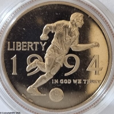 US ½ Dollar 1994 P, WK voetbal USA, Proof