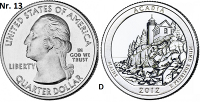 25 Cent 2012, Acadia, National Park, Maine mmt D