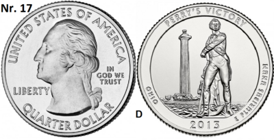 25 Cent 2013,  Perry's Victory and International Peace Memerial, Ohio mmt D