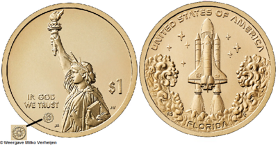 1 US Dollar 2025, Florida, Keuze Muntplaats