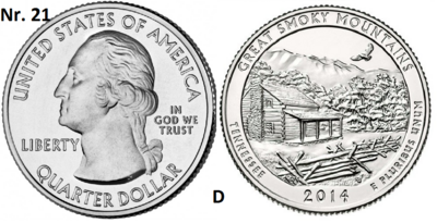 25 Cent 2014, Great Smokey Mountains National Park, Tennessee mmt D